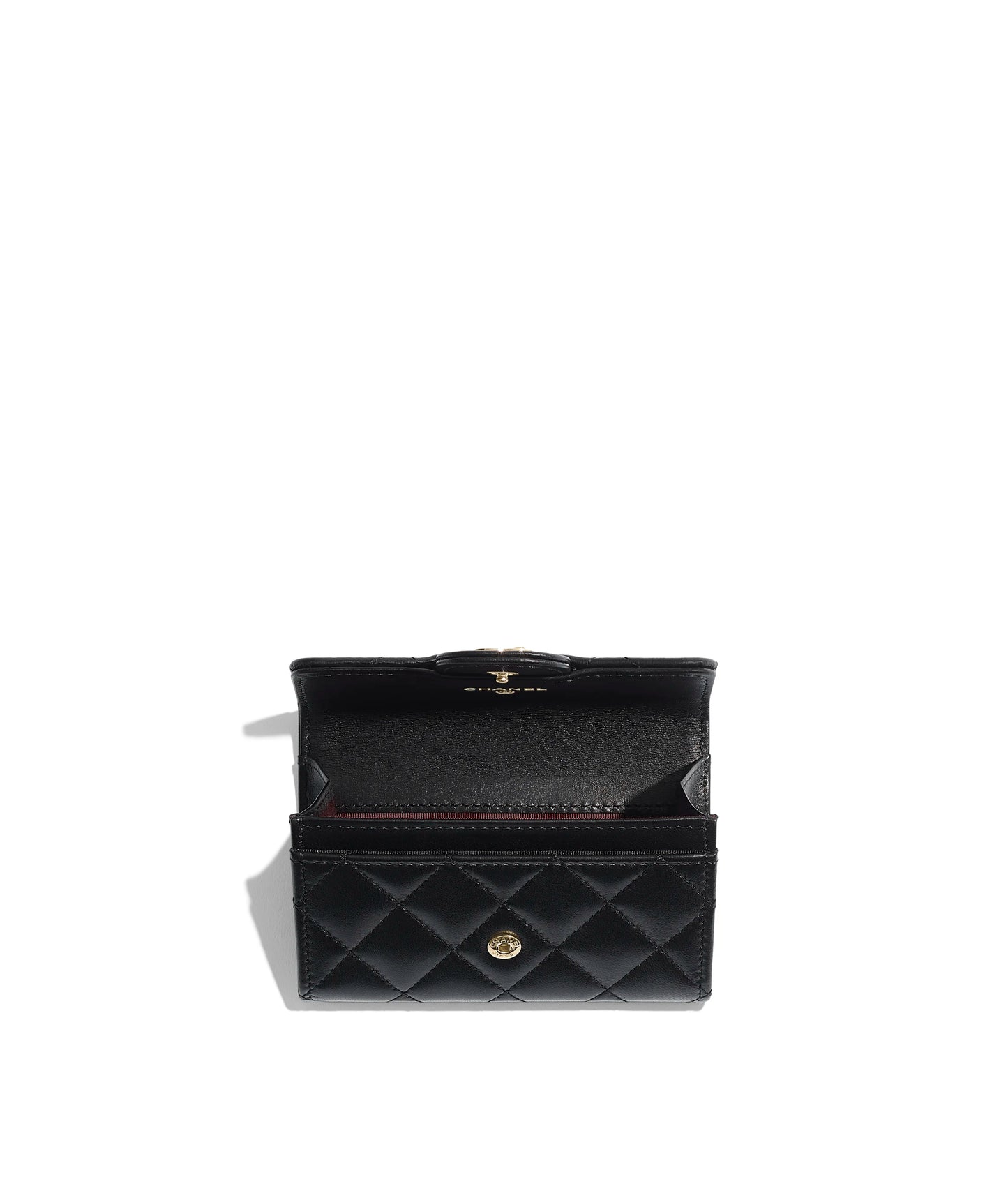 Chanel Classic Card Holder  Lambskin & Gold-Tone Metal  -Black-