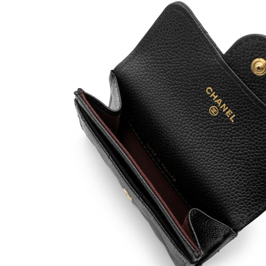Chanel Classic Card Holder  Lambskin & Gold-Tone Metal  -Black-
