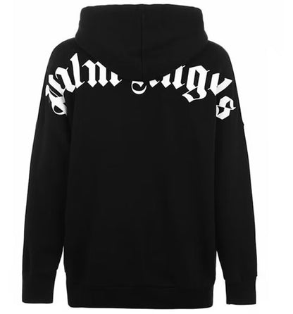 Palm Angels Over The Head Logo Hooded Sweatshirt -Black-